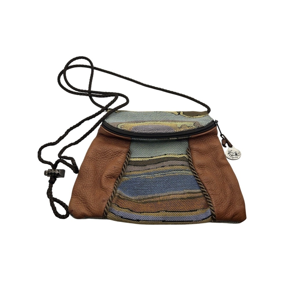 Erda Handmade‎ Leather Crossbody Bag Maine Tan Black Trim